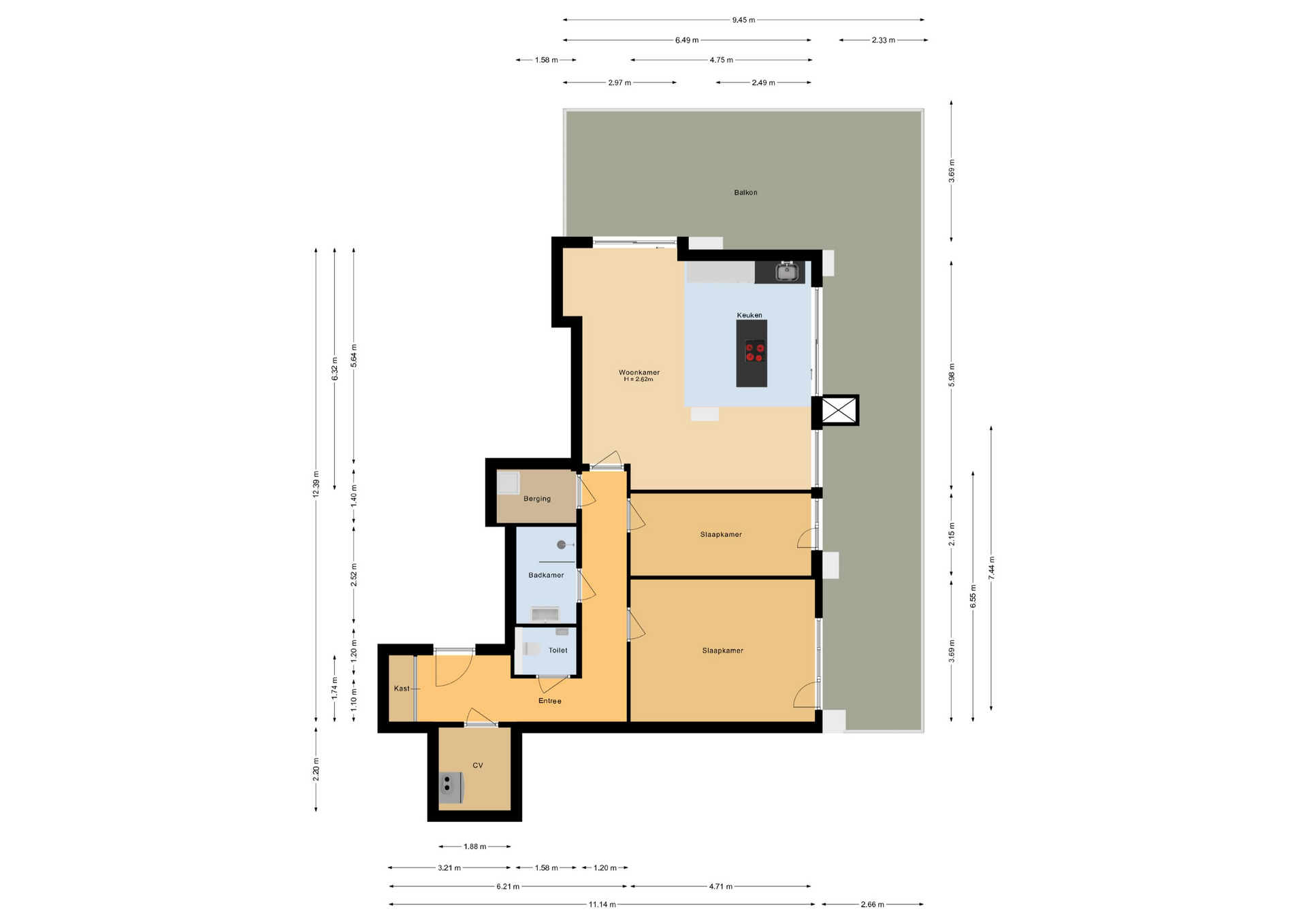 Neringweg 433 - 8224 KS - lelystad-plattegrond-1